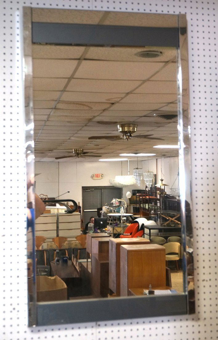 Chrome Wall Mirror Gray panel (1 of 7)