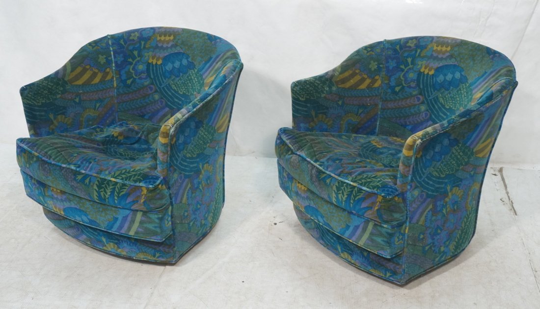 Pr Modernist Swivel Barrel Back Chairs. JOHN STUA (1 of 10)