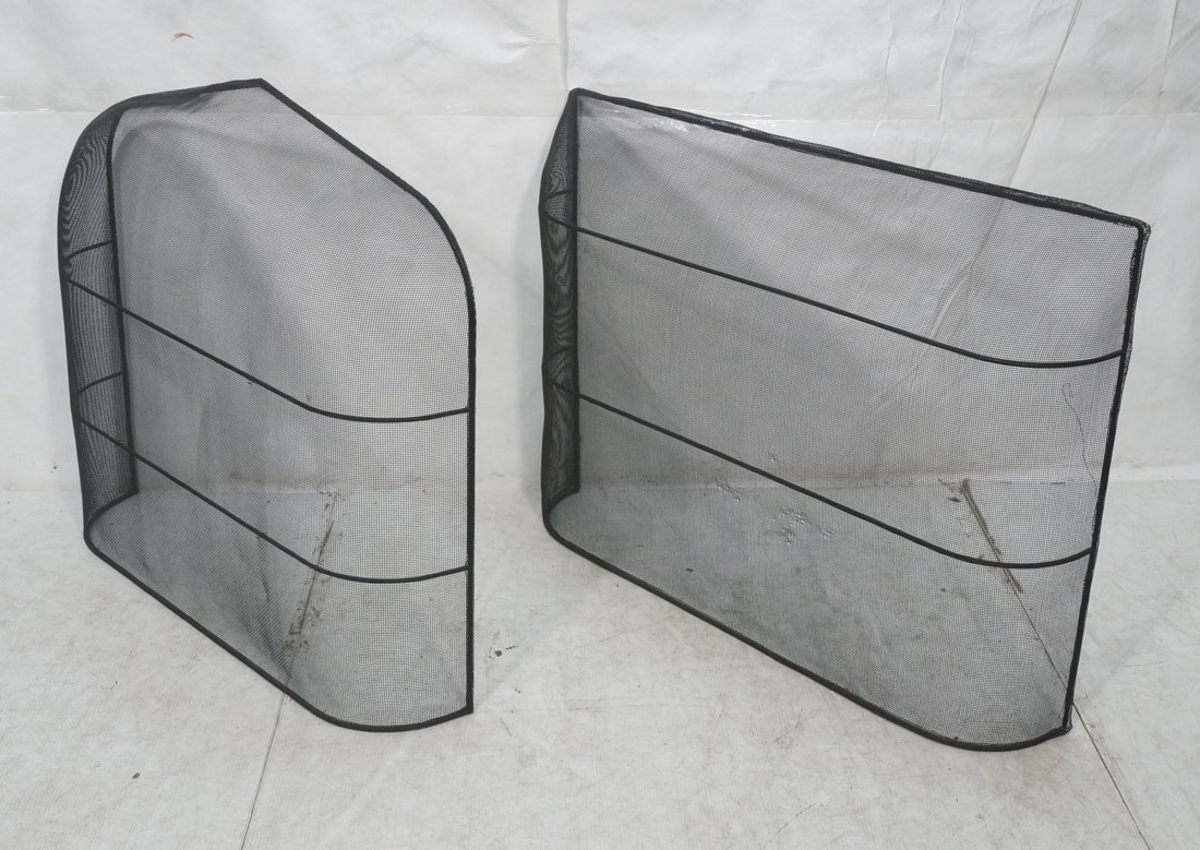 Two Black Mesh fireplace screens. In the manner o (1 of 8)