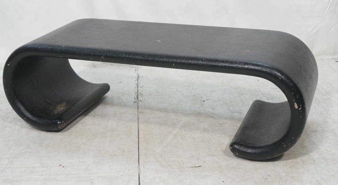 KARL SPRINGER style Black Lacquered Canvas Rolled (1 of 7)