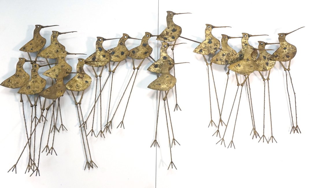 C JERE Signed Metal Bird Plover Wall Sculpture. B (1 of 9)