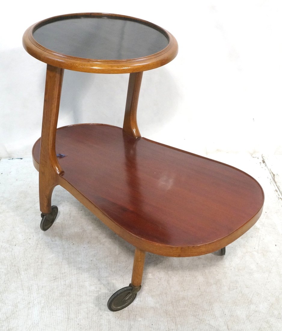 Rolling Wood Bar Cart. Two different woods. Multi (1 of 7)