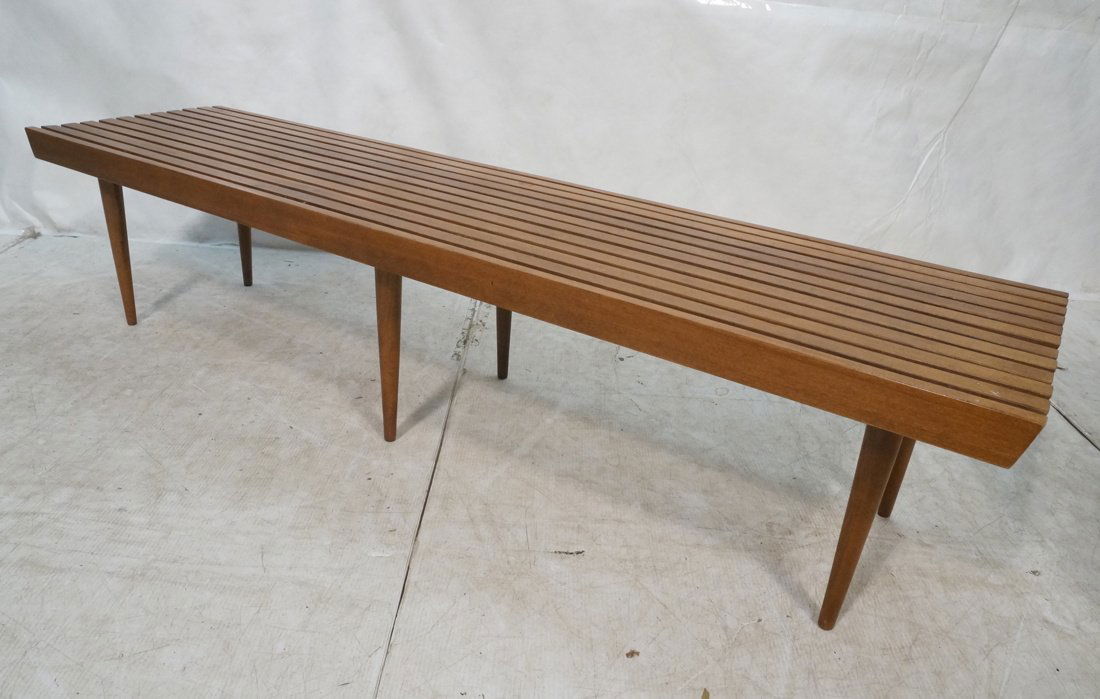 Wood Slat Bench Coffee Table. Wood peg legs (1 of 6)