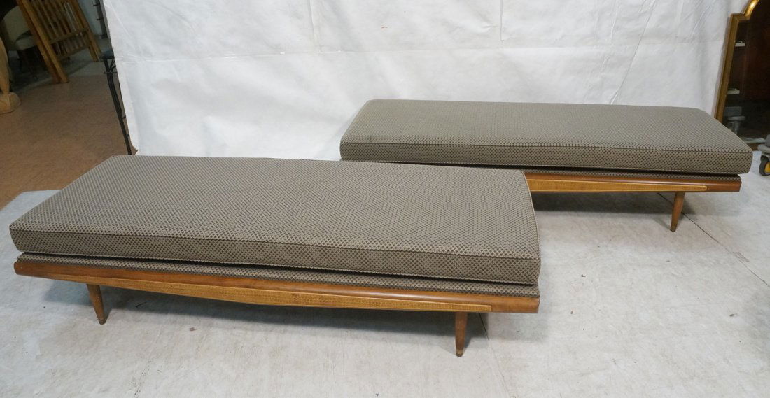 Pr American Modern Day Beds. Gray Brown tweed fab (1 of 10)