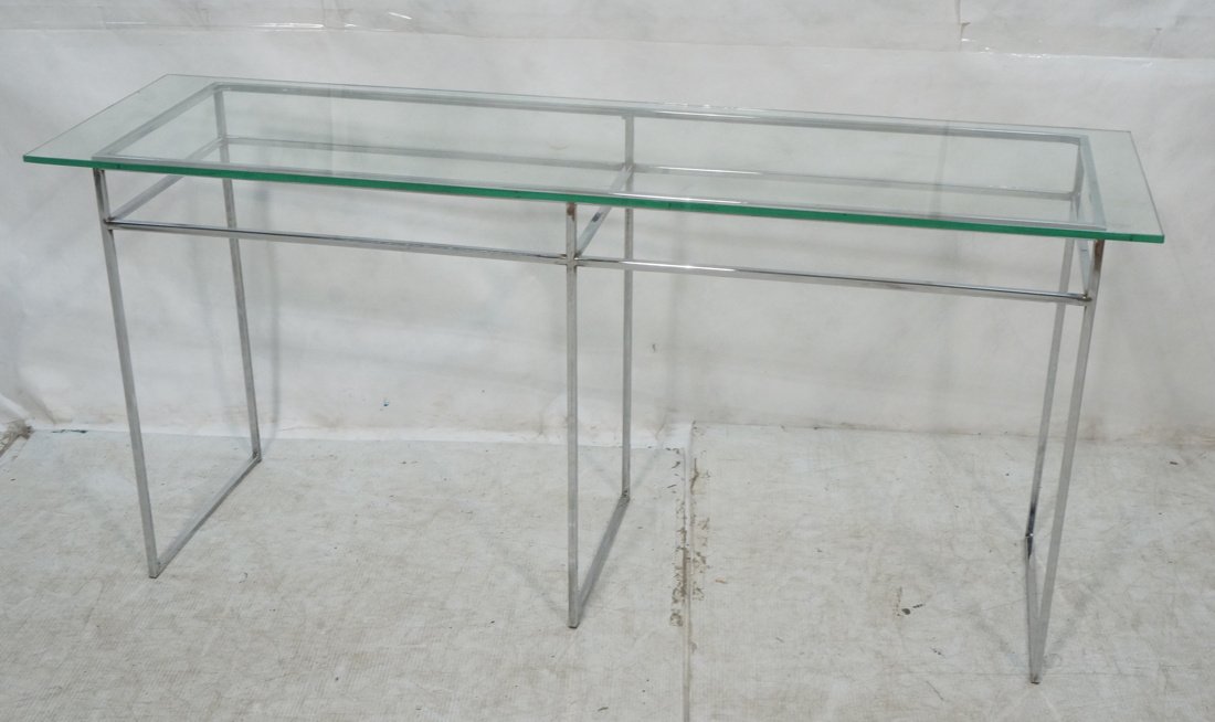 MILO BAUGHMAN Thin Chrome Tube Hall Console Table (1 of 9)