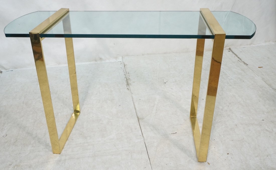 Decorator Brass & Glass Tall Sofa Table. Wide bra (1 of 9)
