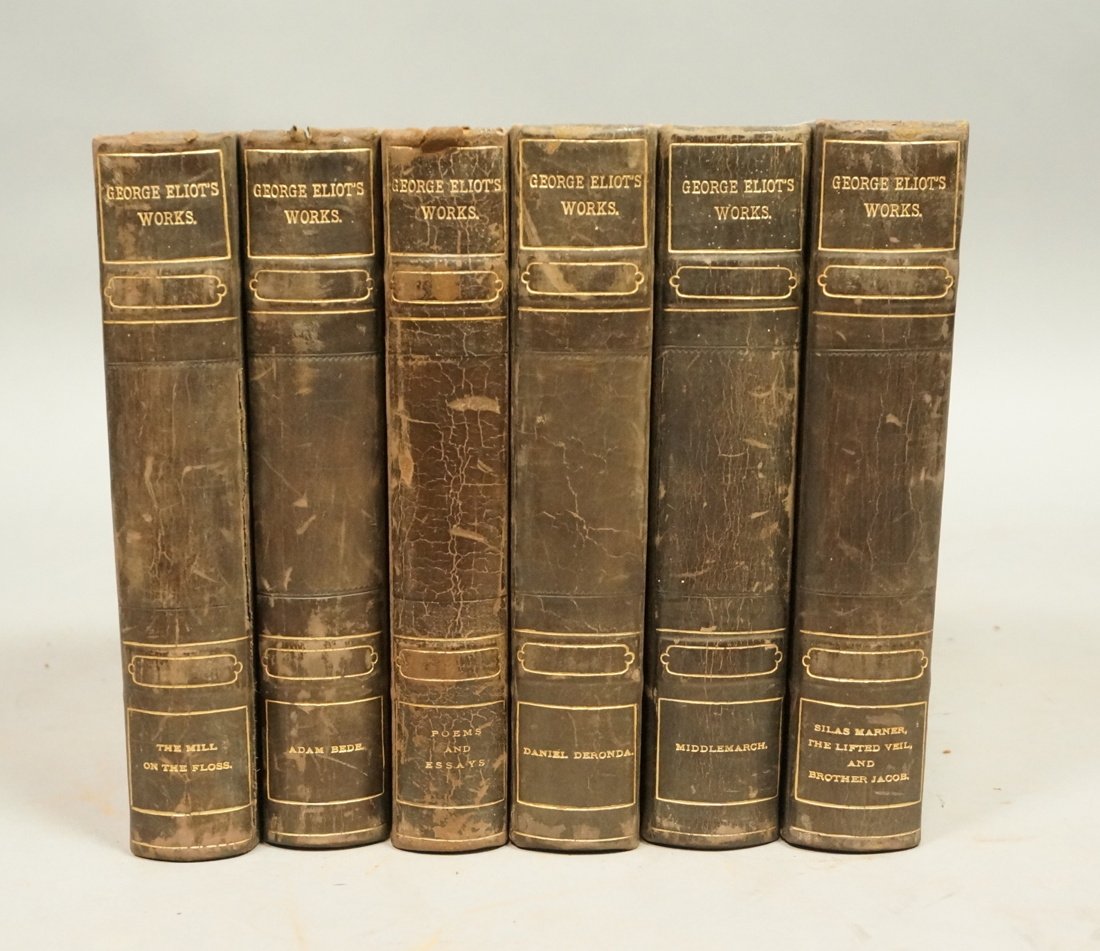 6 Vol GEORGE ELLIOT WORKS. Leather Bound Books.: 6 Vol GEORGE ELLIOT WORKS. Leather Bound Books. -- Dimensions: H: 7.5 inches: W: 5 inches: D: 2 inches ---