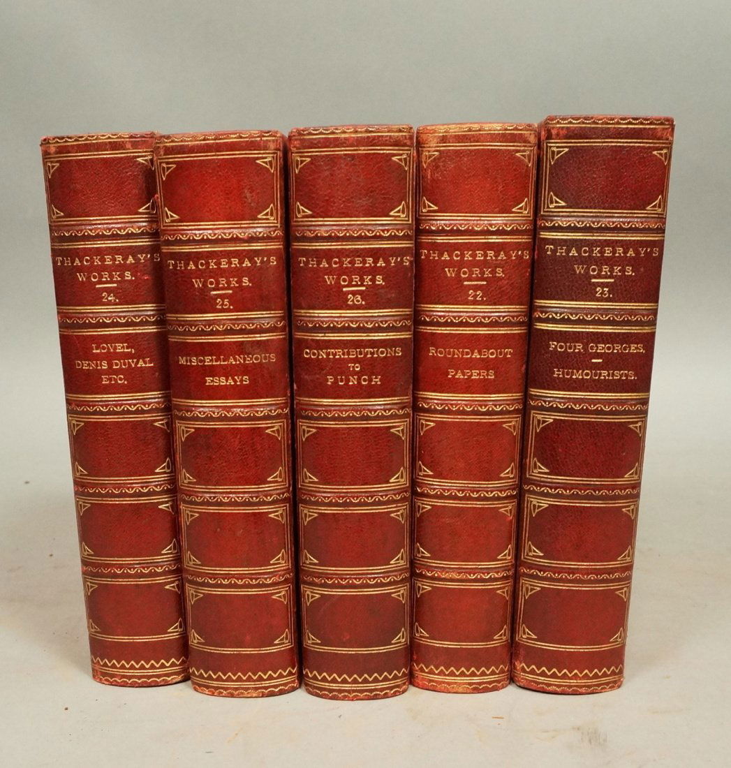 5 Volumes THACKERAY'S WORKS 1885 Leather Bound Bo (1 of 4)