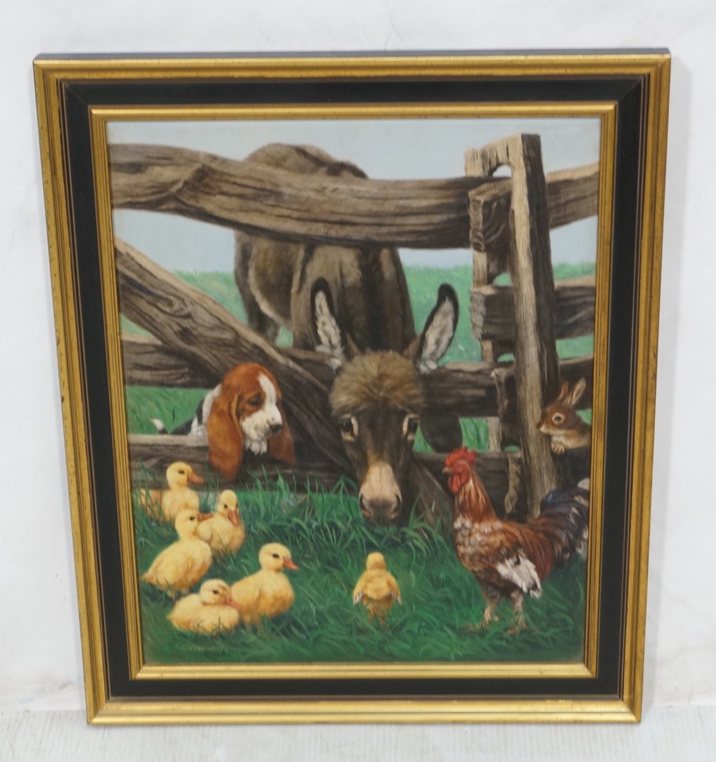 SUSAN SPONENBERG Oil Painting on Board. Donkey wi (1 of 4)