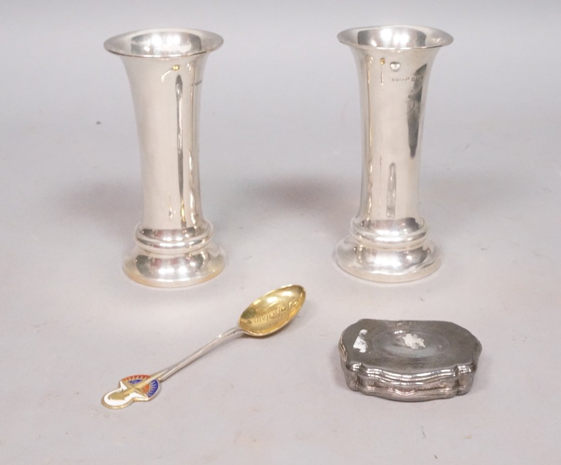 4pc Sterling Lot. All hallmarked. Pair sterling w (1 of 10)