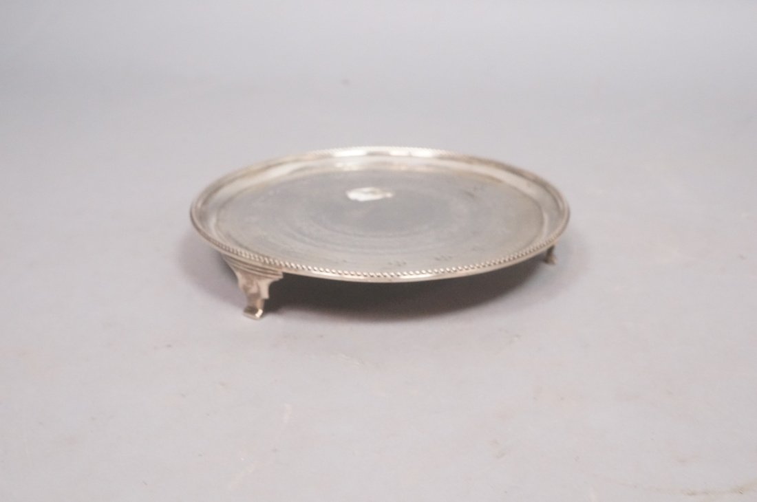 Footed Continental Silver Salver Tray. Circle tri (1 of 5)