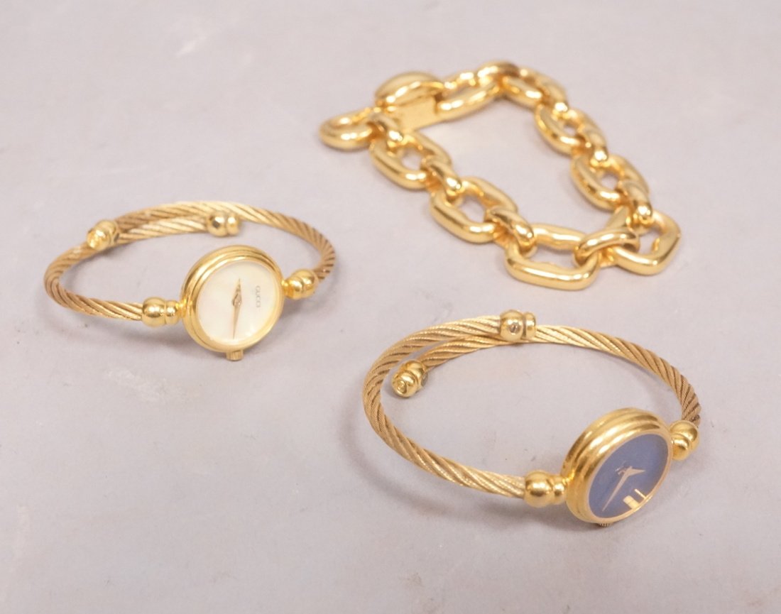 3pc GUCCI Jewelry Lot. Gold Tone Link Bracelet. (1 of 7)