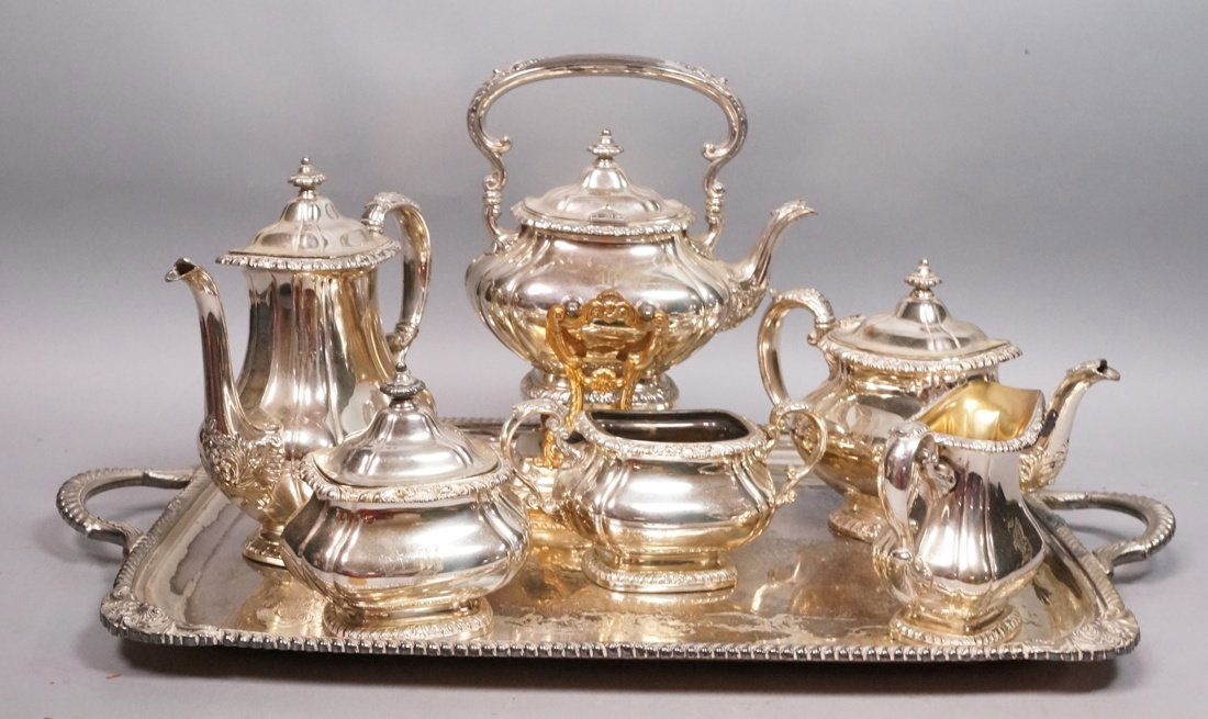 7pc Silver Plate GORHAM Tea Coffee Set. Coffee Po (1 of 8)