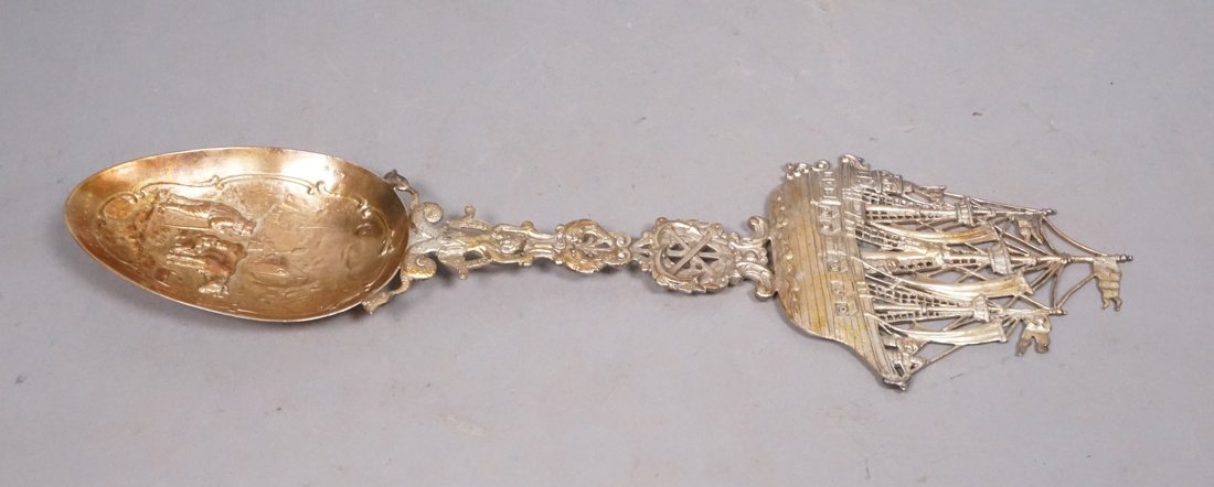 Large Ornate Decorative Spoon. Large Sailing Ship (1 of 5)