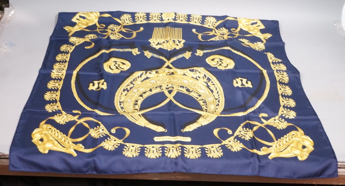 Designer 35" Square HERMES Silk Scarf. w/ bpx. (1 of 10)