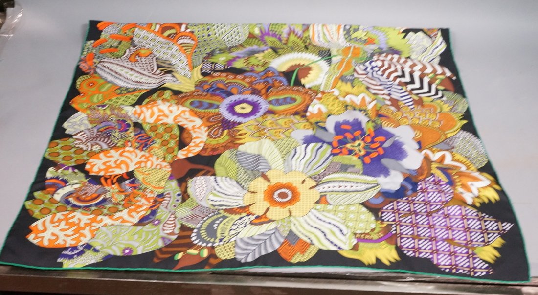 Designer 34" Square HERMES Paris Silk Scarf. Psyc (1 of 8)