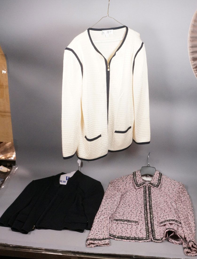 3 ST JOHN Knit Jackets. Size 16. 1) Black Zip fro (1 of 10)