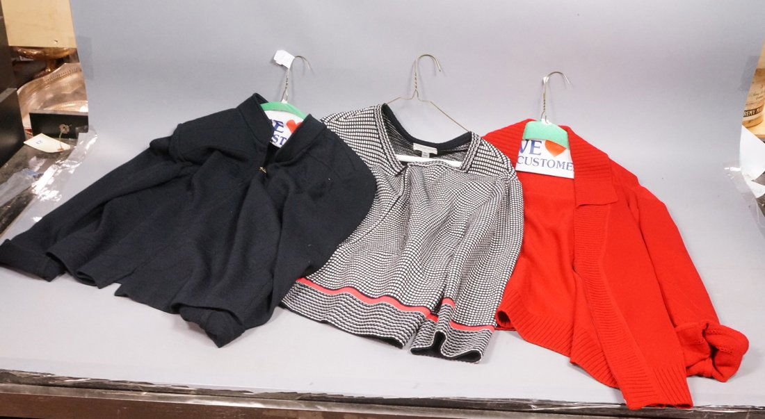3 ST JOHN Knit Jackets. Size XL. 1). Black knit j (1 of 8)