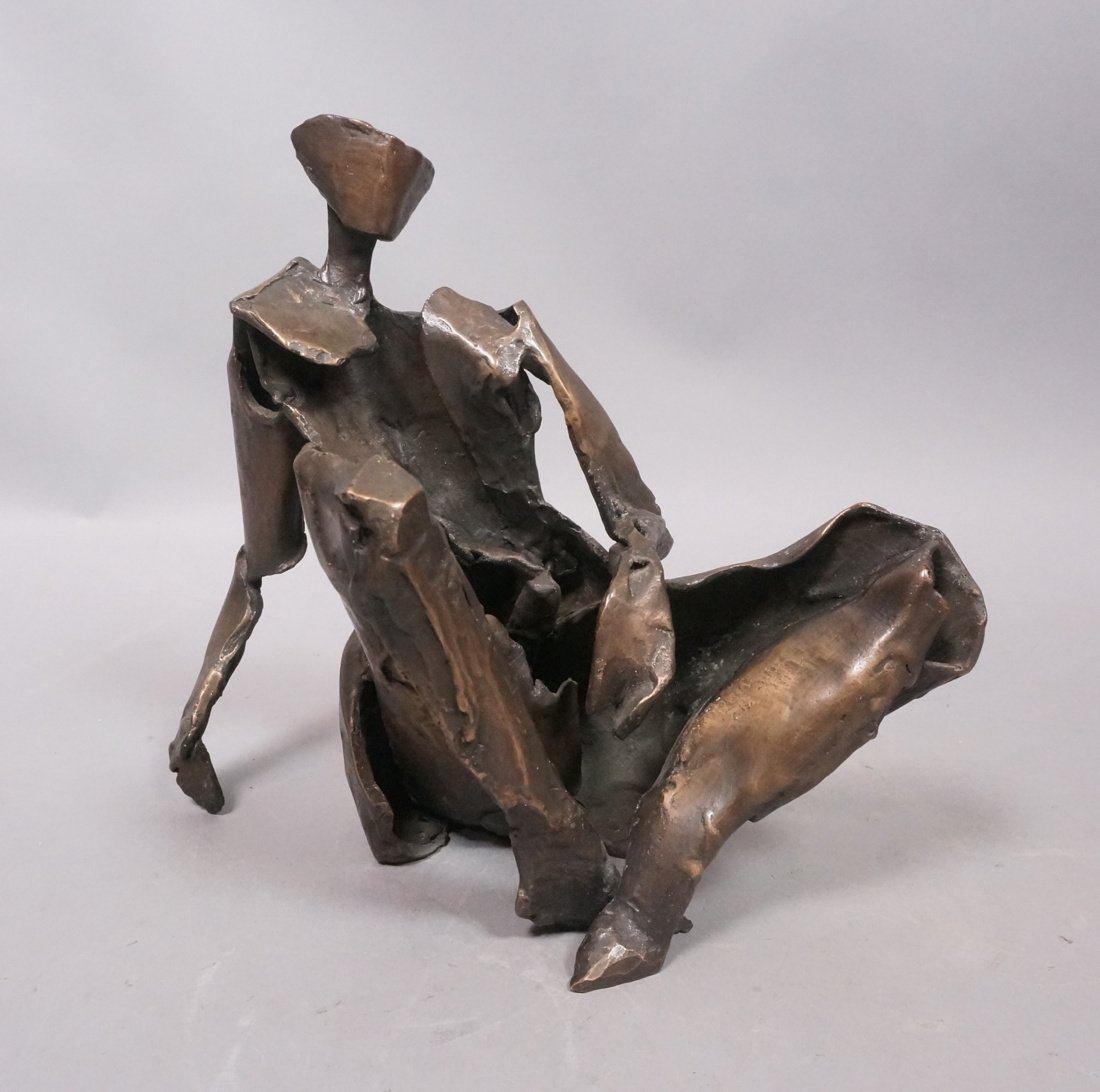 DeVANE Bronze Sculpture. Seated figure. Signed. (1 of 6)