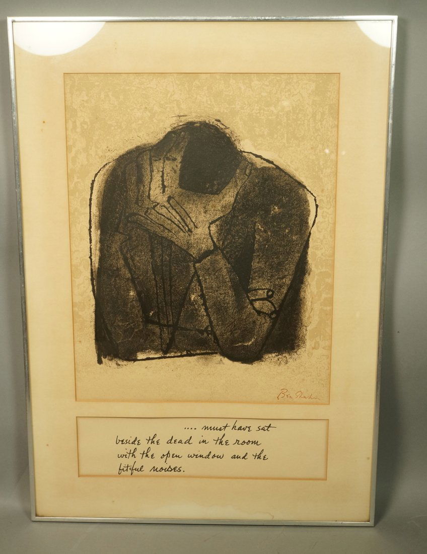 BEN SHAHN Framed Print with Quote. Figure Mournin (1 of 10)