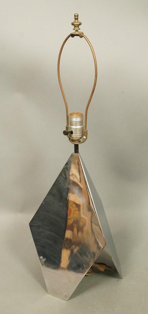 Modernist Chrome Origami Table Lamp. Three sided. (1 of 5)
