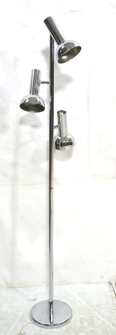 Three Shade Chrome Floor Lamp. Modernist. Chrome (1 of 7)