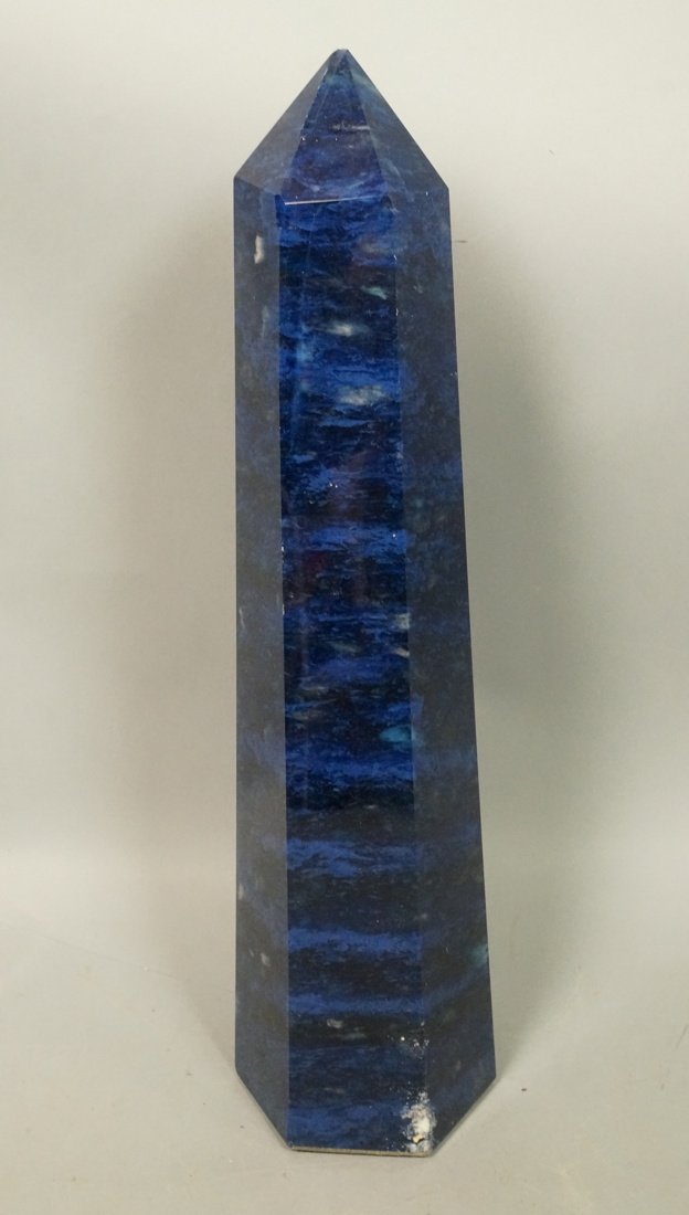 20" Large Faceted Blue  Obelisk. Patterned. (1 of 7)