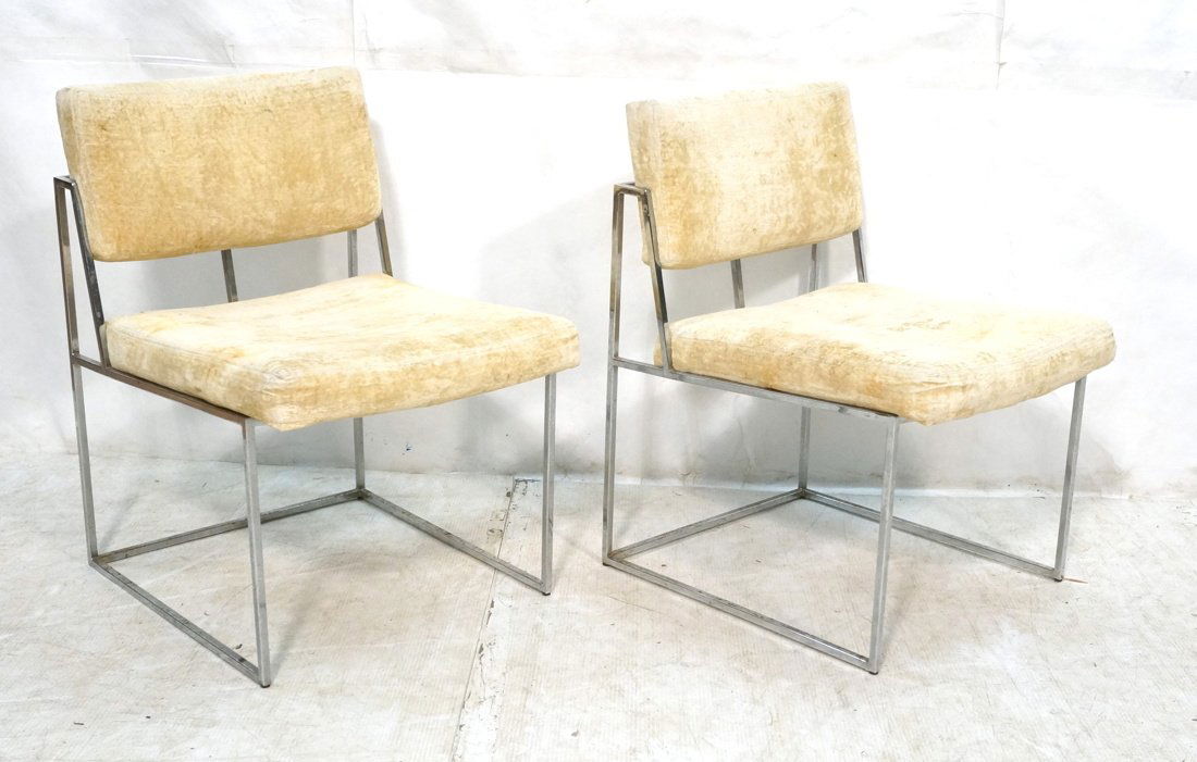 Pr Milo Baughman Thin Tube Chrome Dining Side Cha (1 of 10)