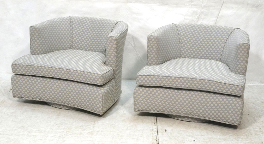 Pair Probber style Swivel Lounge Chairs.  Gray an (1 of 7)