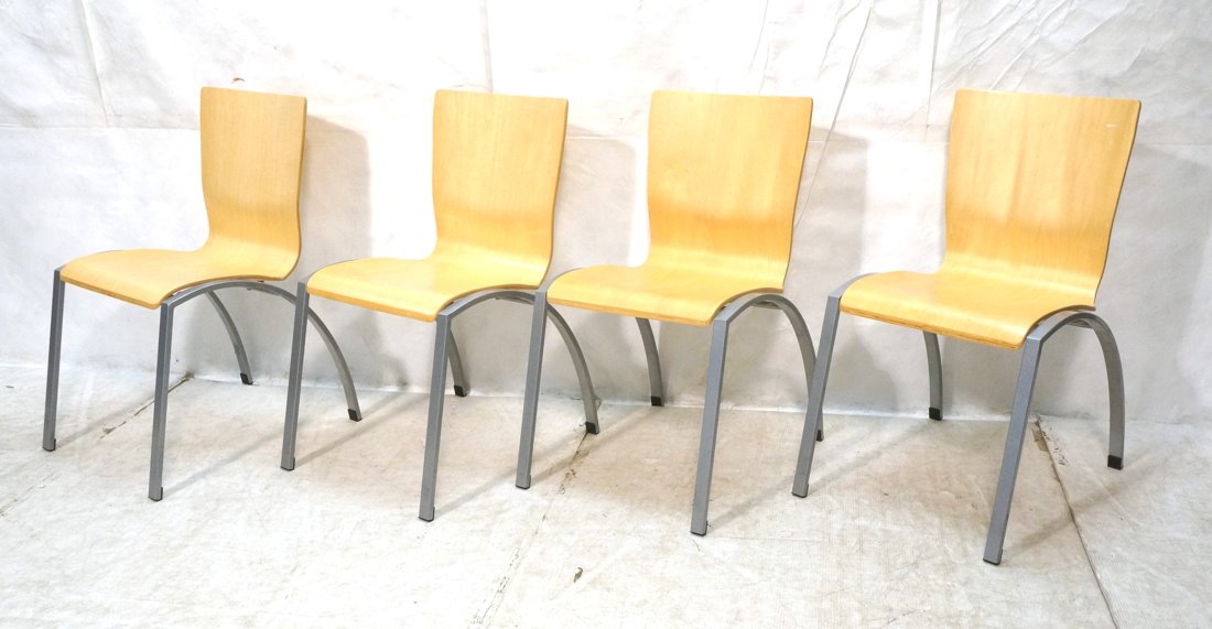 Set of 4 Contemporary Stacking Dining Chairs.  Mo (1 of 9)