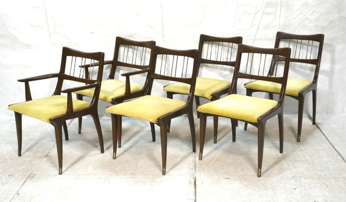 Set 6 Lane Modernist Dining Chairs.  Metal Rods (1 of 10)