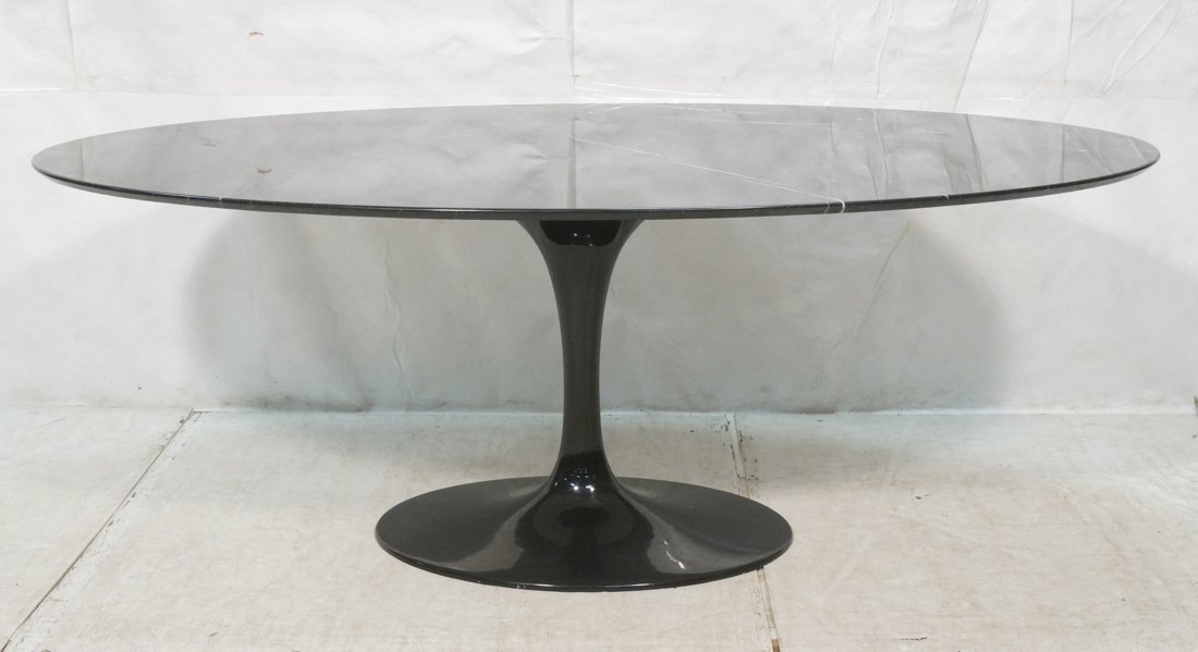 EERO SAARINEN Knoll Black Marble Oval Dining Table (1 of 10)