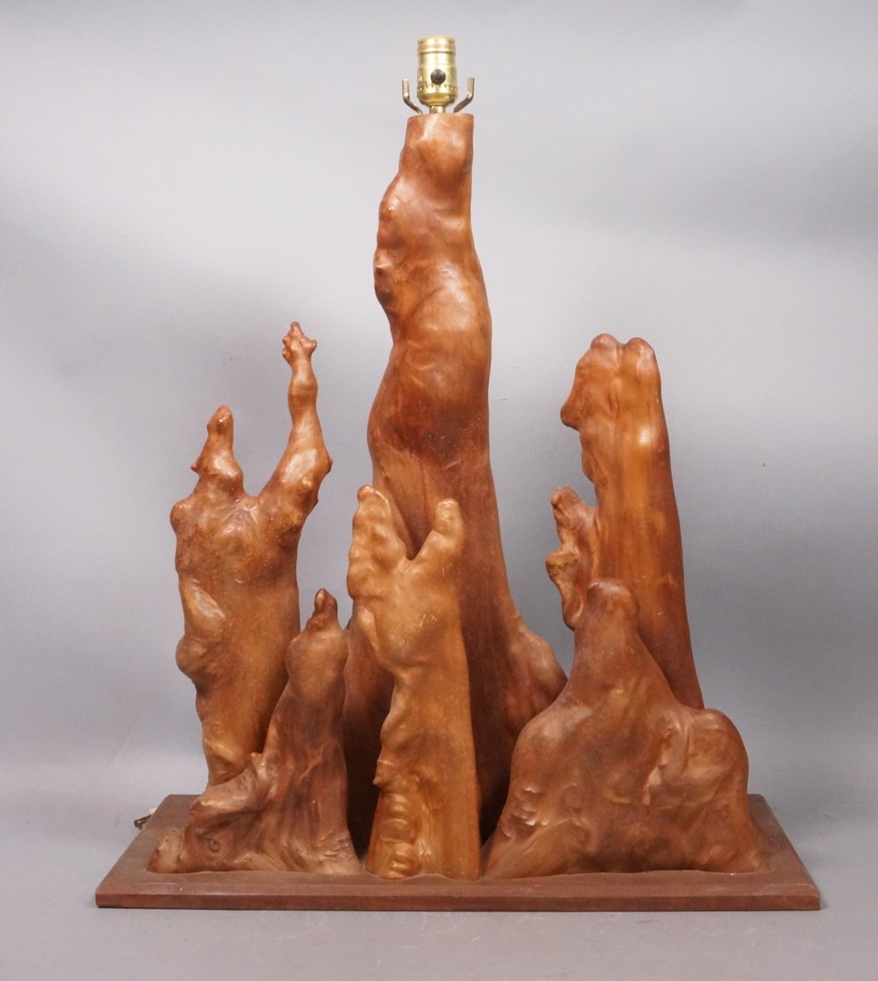 Cypress Root Table Lamp. Large form. Wood base. (1 of 9)