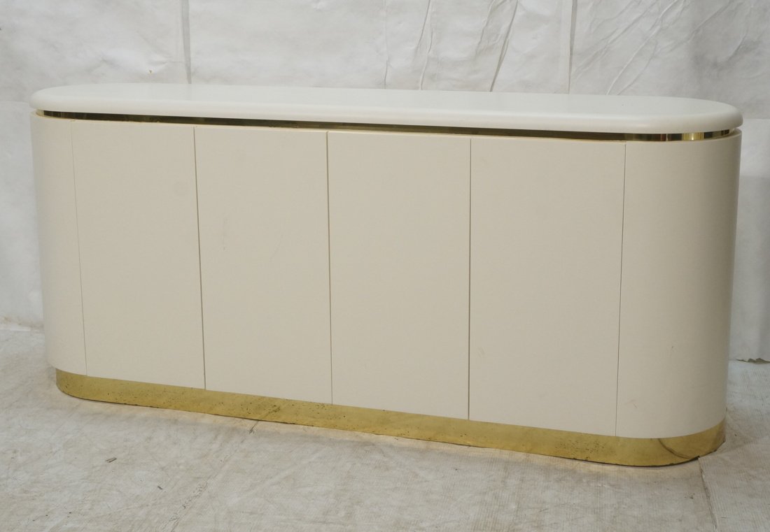 MASTERCRAFT White Credenza Sideboard. Rounded Sid (1 of 9)