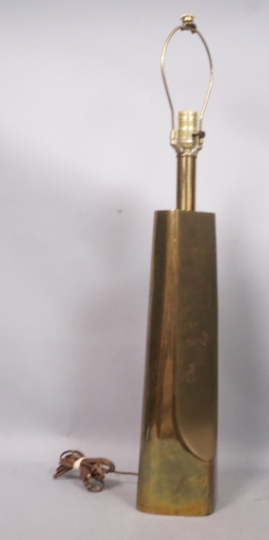 Tall Brass LAUREL Modernist Table Lamp. Not marke (1 of 8)