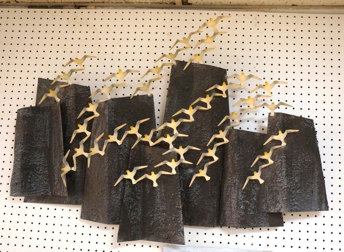 C JERE signed 1989 Birds in Flight Metal Wall Scu (1 of 6)