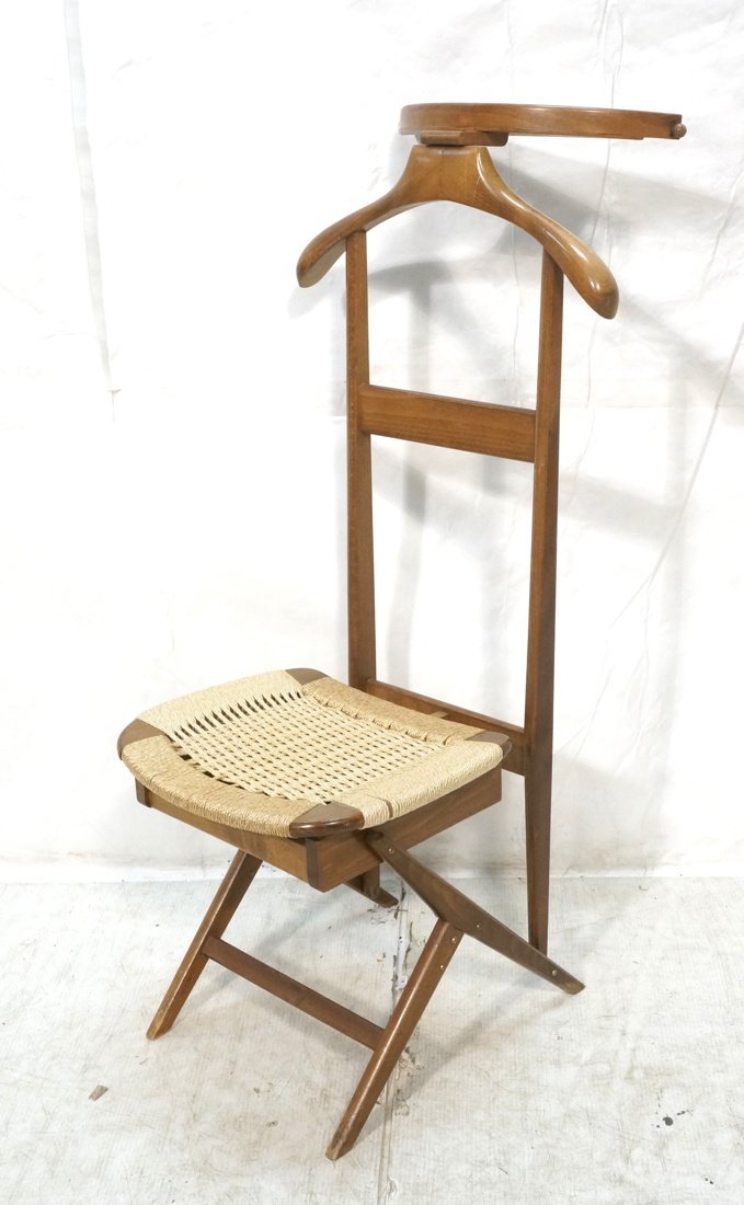 Woven Rush Seat Wood frame Butler. Seat lifts abo: Woven Rush Seat Wood frame Butler. Seat lifts above storage compartment. -- Dimensions: H: 45 inches: W: 19 inches: D: 18 inches ---