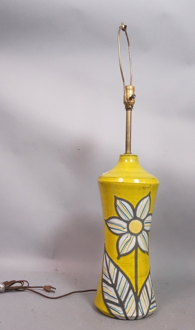 Sunny Glazed Pottery Ceramic Table Lamp. Floral d (1 of 9)