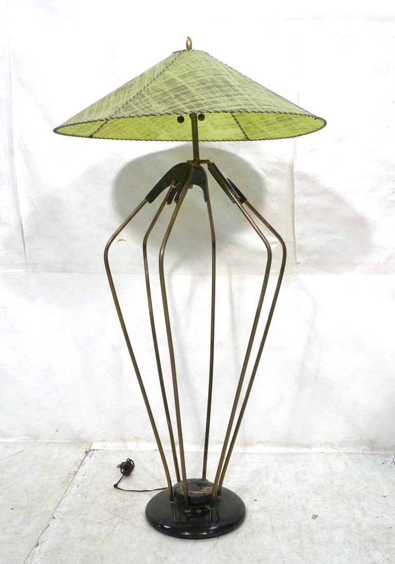 70's Modern Brass Rod Floor Lamp. Swollen form wi (1 of 7)
