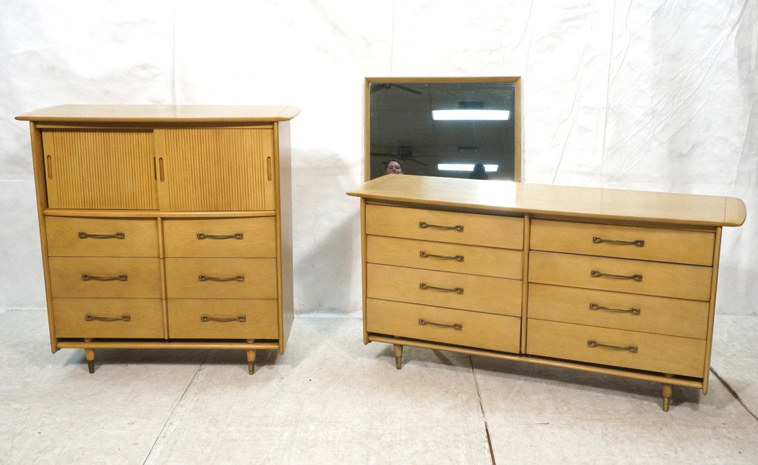 3pc Tomlinson Modern Light Wood Dressers and Mirr (1 of 8)