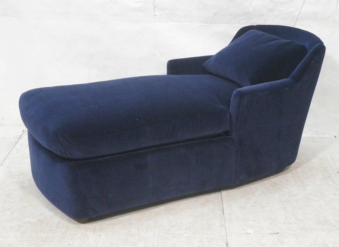 Blue Velvet Chaise Lounge. MASON ART. Modernist. (1 of 7)