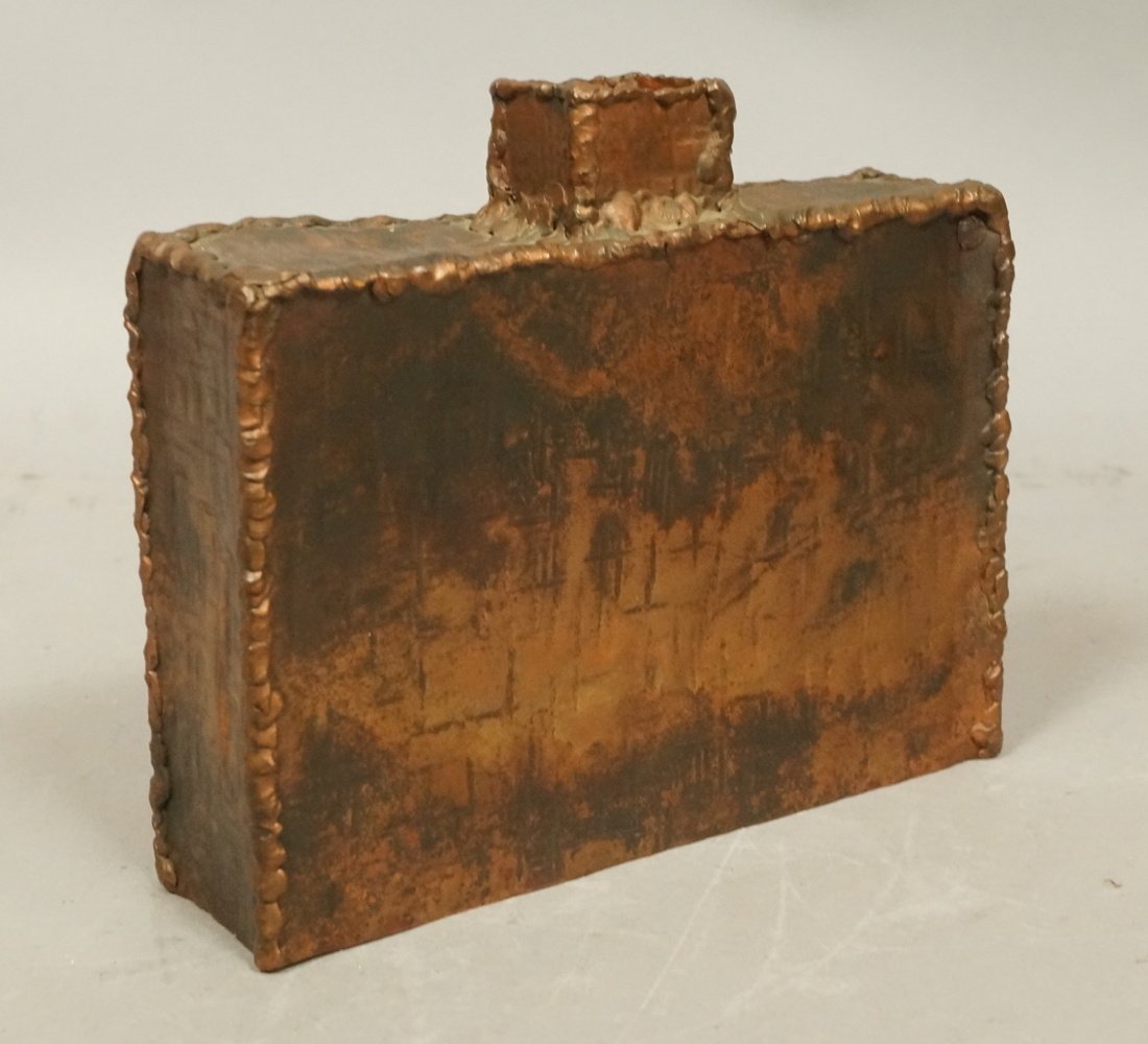 Rare Marcello Fantoni Copper  Square Vase Vessel. (1 of 9)