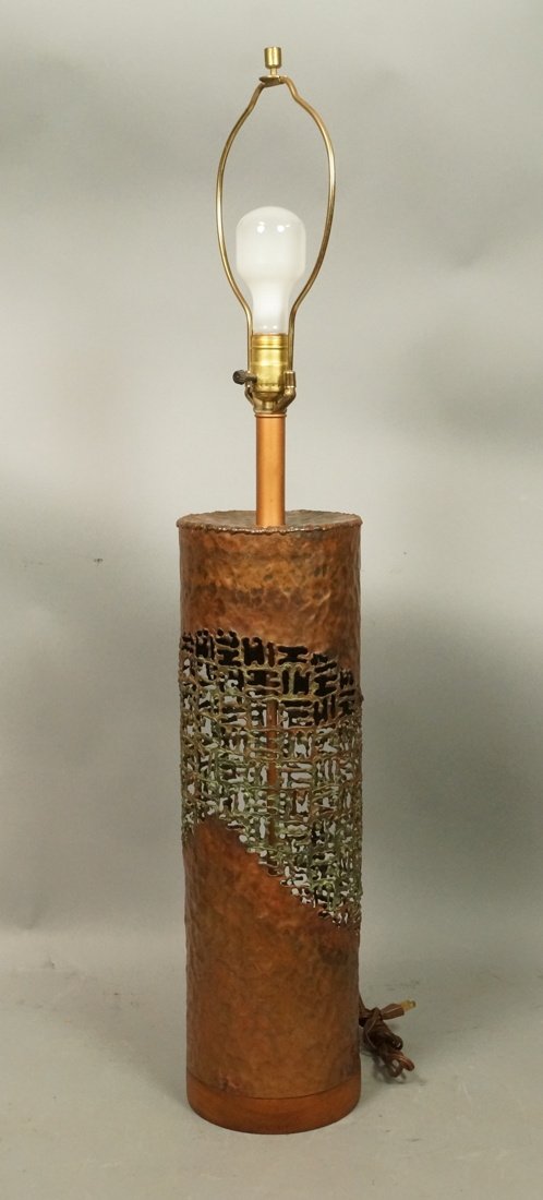 Rare Marcello Fantoni Copper  Table Lamp.  21 inch base (1 of 10)