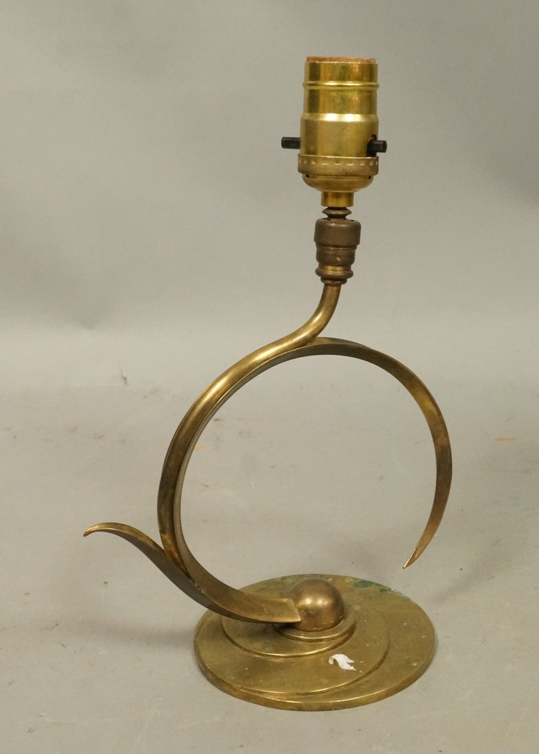 Art Deco Solid Brass Table Lamp.  Stepped base. (1 of 6)