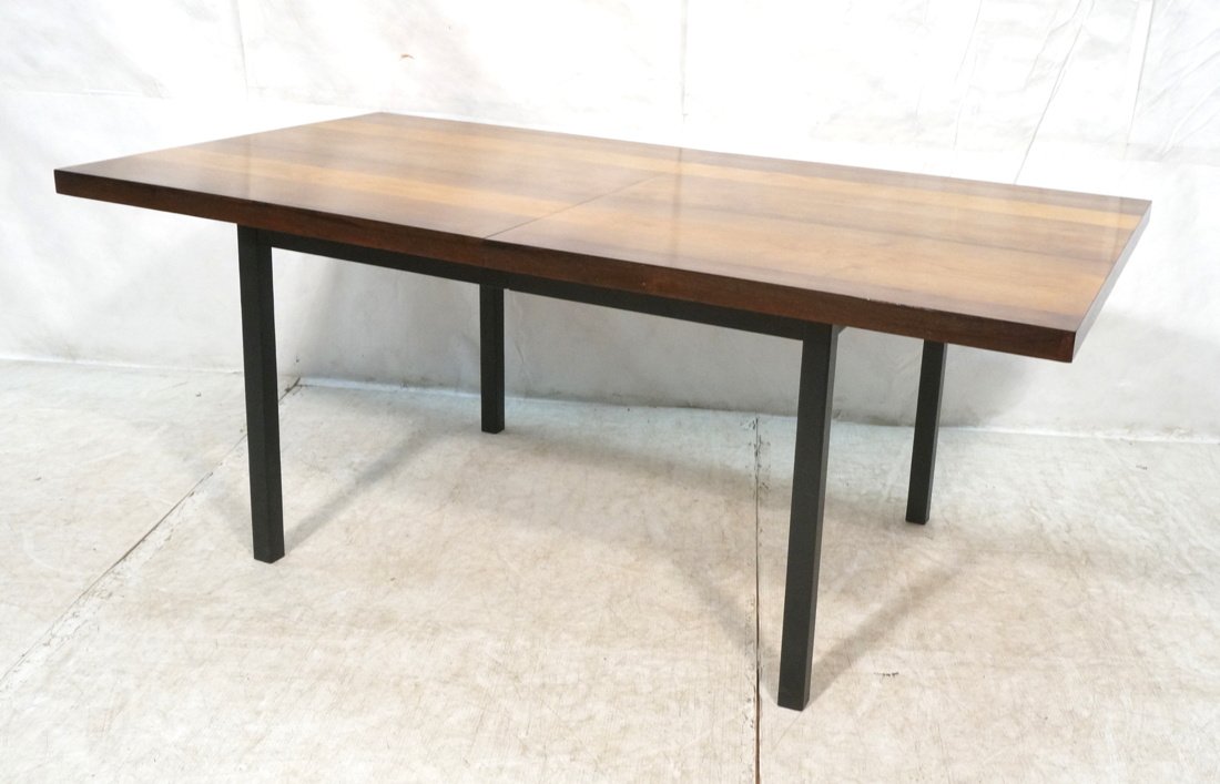Milo Baughman Style Dining Table with Natural Top (1 of 7)