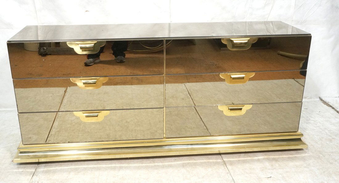 Mastercraft Style Sideboard Credenza.  Brass Trim (1 of 9)