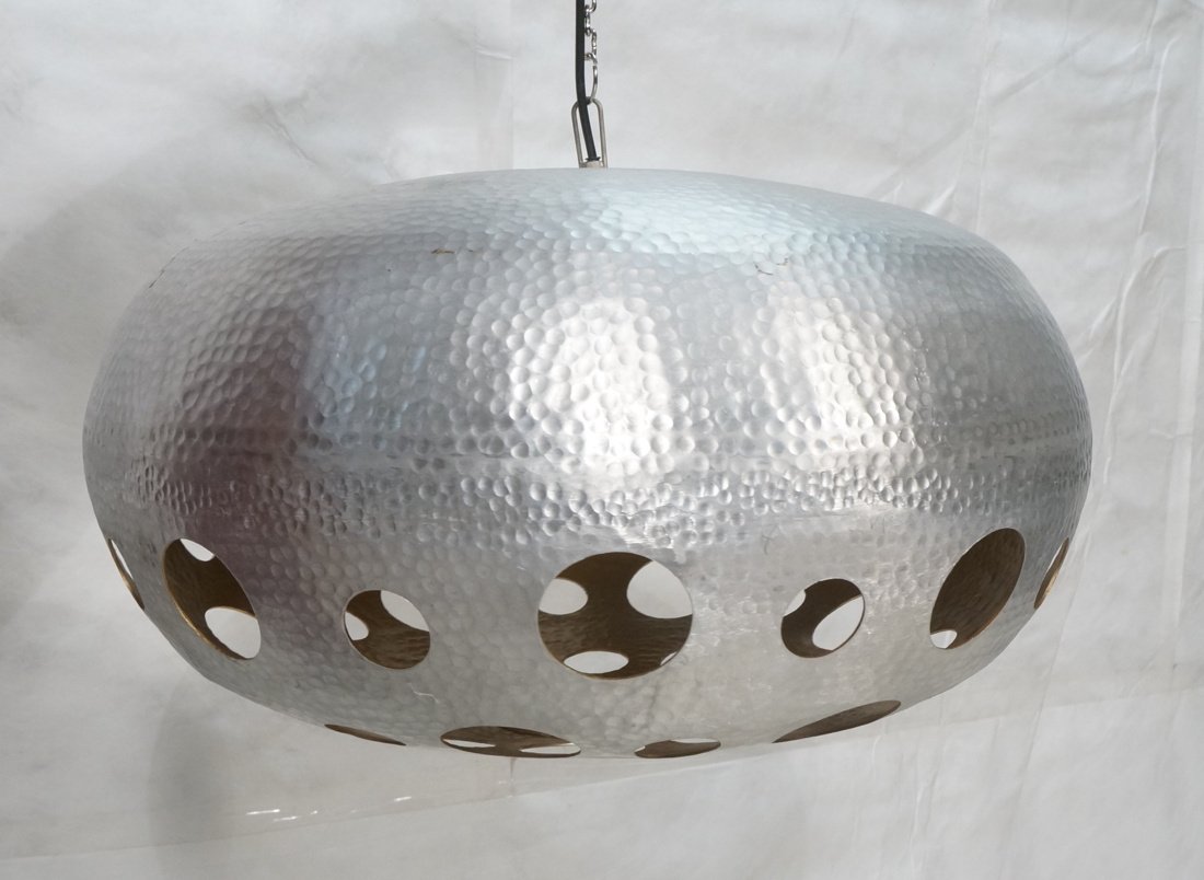 Hammered Aluminum Flyer Saucer Chandelier Pendant (1 of 7)