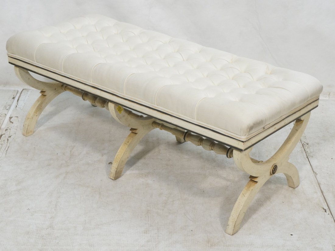 Decorator Arched Base Bench with Tufted top.  Ant (1 of 7)