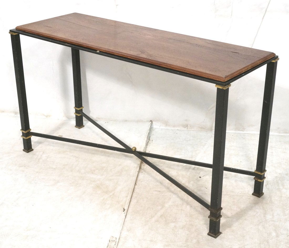 Decorator Console Sofa Table Black Iron with Bras (1 of 10)