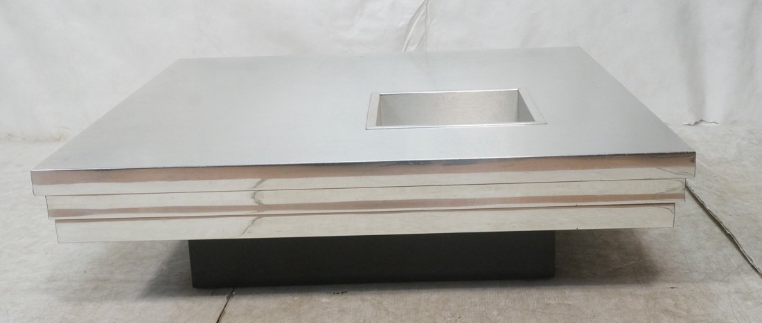 PIERRE CARDIN Coffee Cocktail Table. Brushed & po (1 of 9)